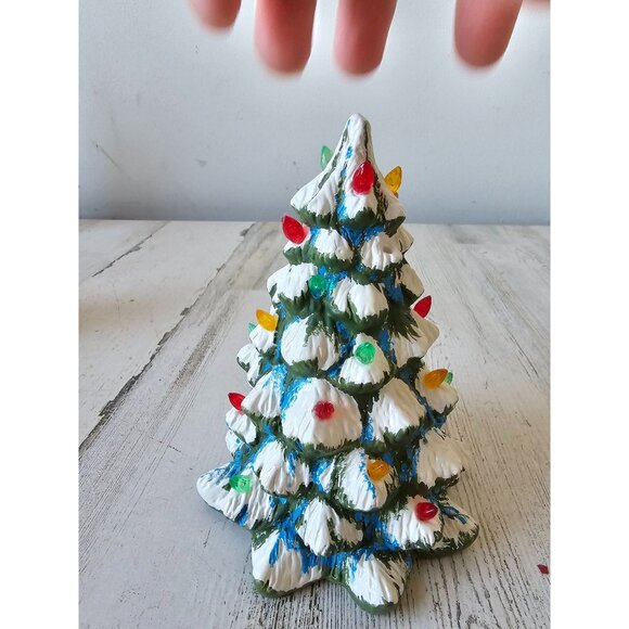 Vintage plaster tree light unique village Xmas decor - Picture 3 of 8